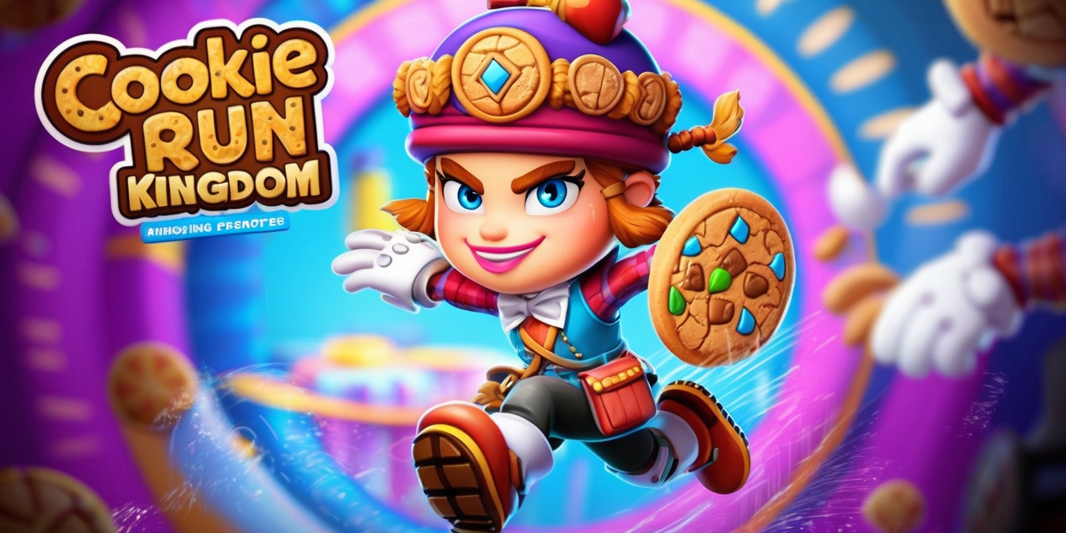 A vibrant, detailed illustration of a Cookie Run Kingdom game character, showcasing intricate design elements, with a focus on the character's attire, accessories, and expressive facial features, set against a stylized background that reflects the game's colorful and whimsical atmosphere, with the character posed in a dynamic stance, highlighting their unique skills and equipment, and incorporating subtle texture and pattern details to bring the character to life.